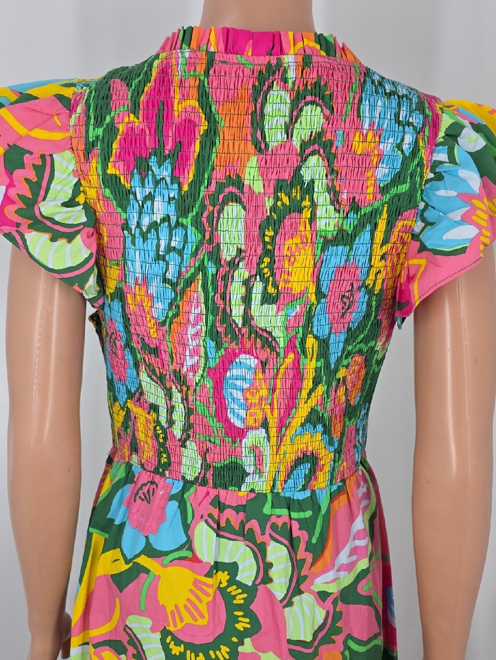Sugarlips Lanai Tropics Sunfire Smocked Tiered dress Size M Medium - Picture 11 of 14